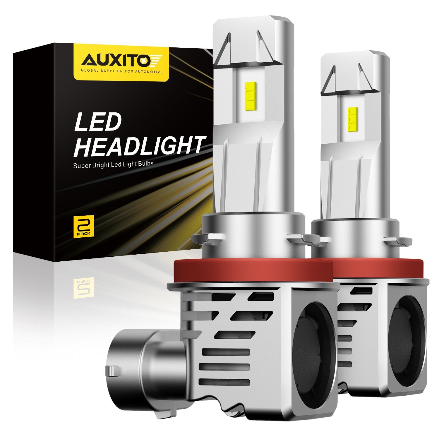 Auxito LED Headlight H11 Low Beam Bulb Canbus Kit 30000LM 6500K Ultra Bright 2PC