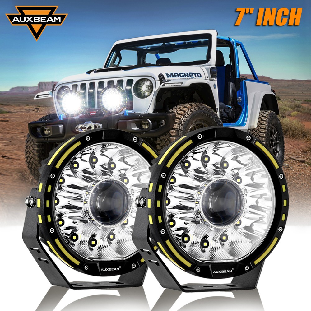 AUXBEAM 2pcs 7″ 360-Pro LED Pods Work Light Driving Fog Headlight Truck Off Road