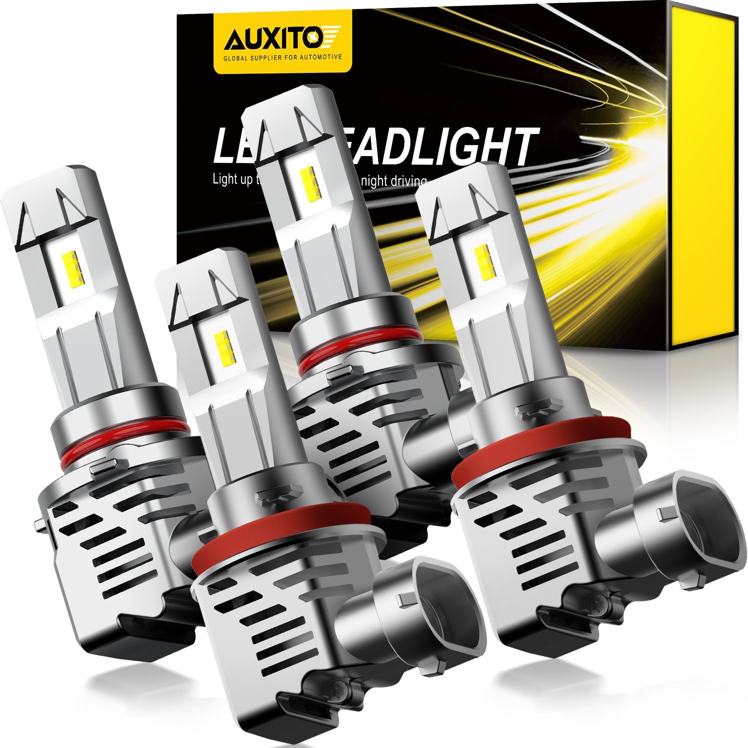 AUXITO 9005 H11 LED Combo Headlight Bulb High Low Beam 6500K Bright White M3 US3