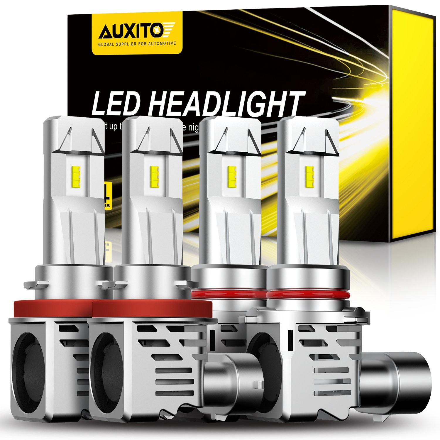 AUXITO 9005 H11 LED Combo Headlight Bulb High Low Beam 6500K Bright White M3 US3