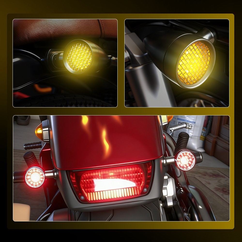 Motorcycle LED Turn Signal Blinker Lights For Yamaha Suzuki Honda Kawasaki 4-12X