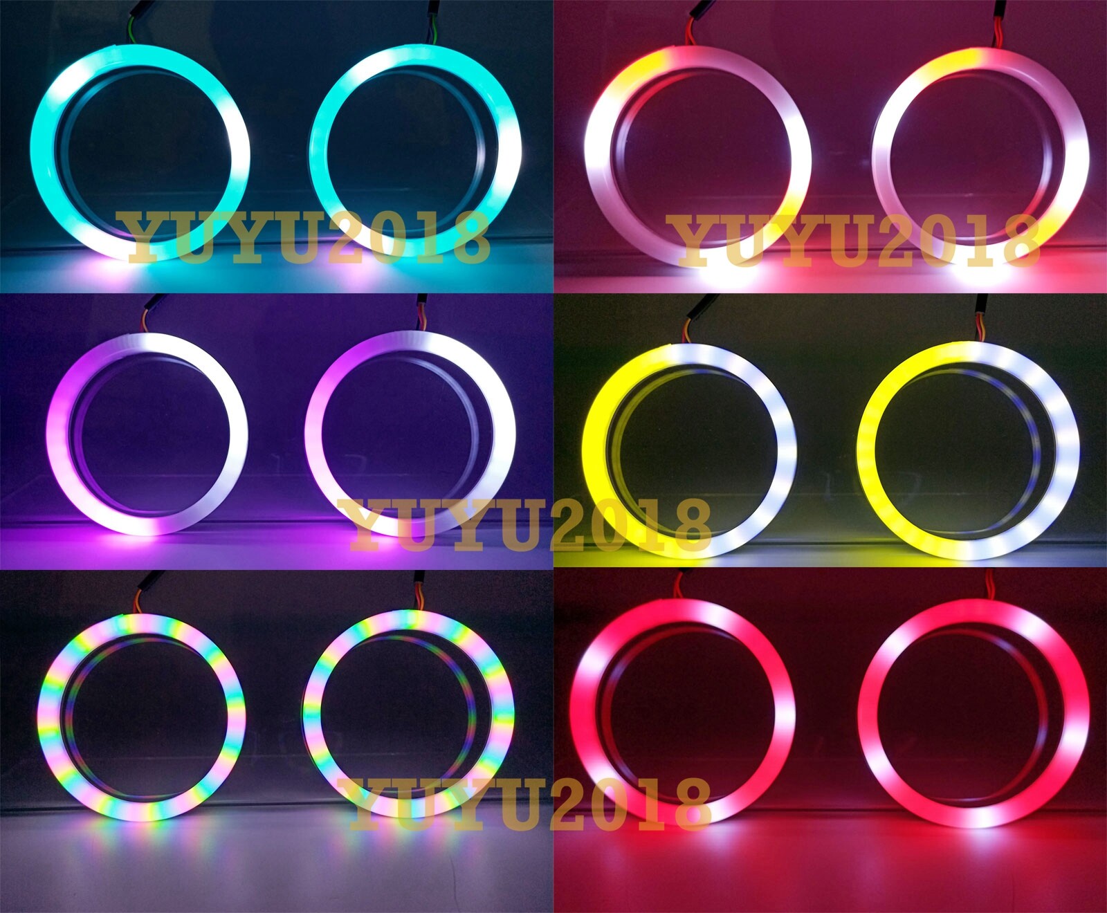 Dream color halo ring Flow series Chasing RGB LED Turn Signal Bluetooth DRL lamp