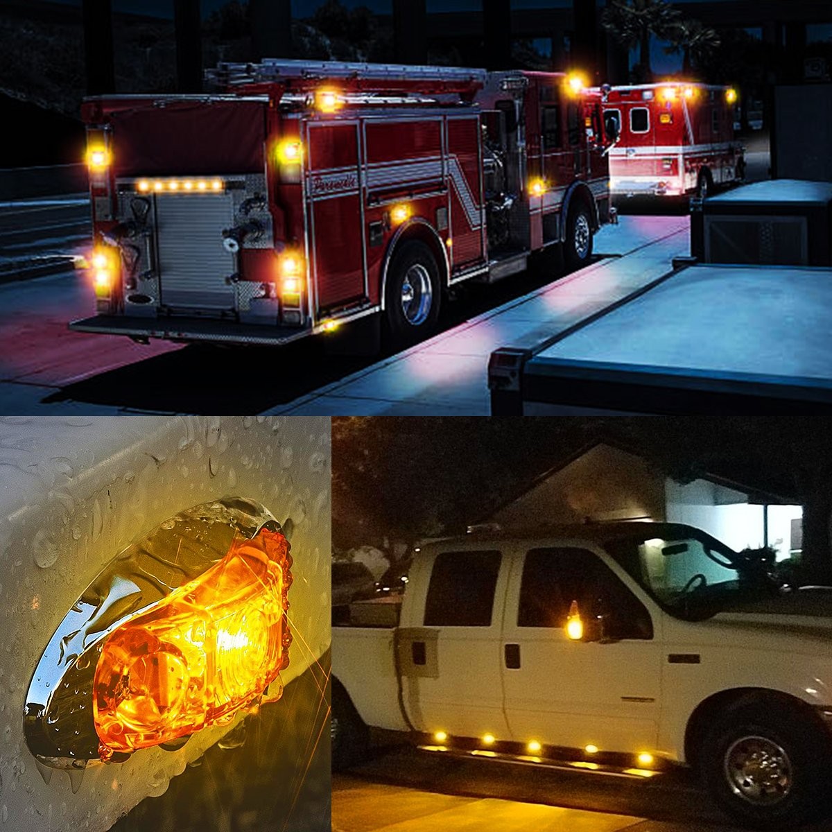 12V Marker Lights LED Truck Trailer 3/4″ Light Amber Lamps Front&Rear Left Right