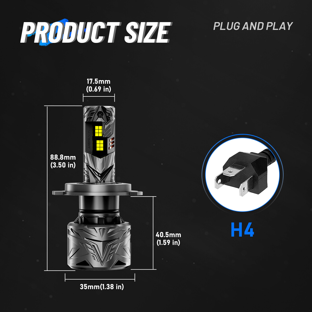 2X H4 HB2 9003 LED Headlight Bulbs Hi/Low 6500K 50000LM 240W Super Power