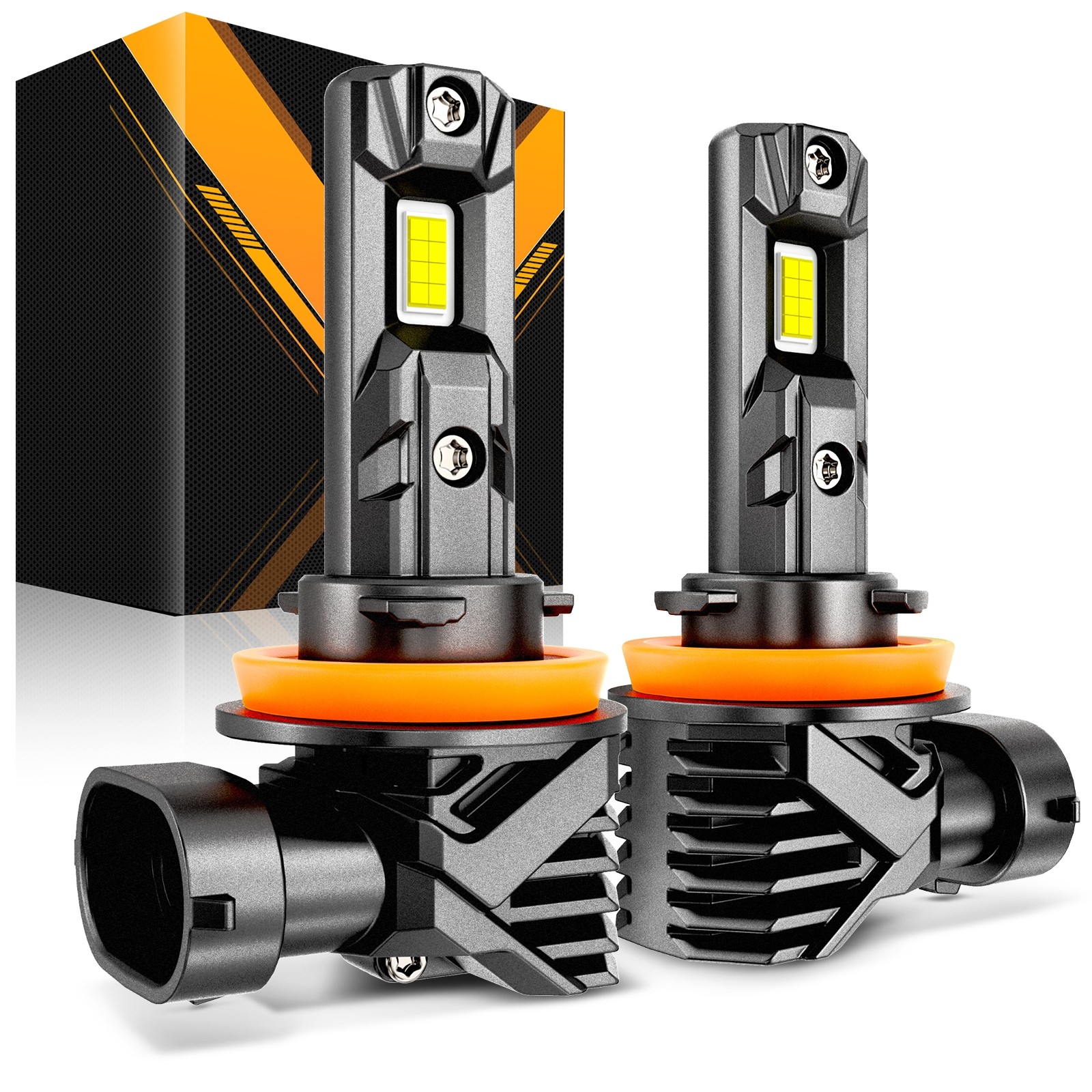 AUXBEAM H11 LED Headlight Bulbs Kit Low Beam Super Bright Cold White 90W 25000LM
