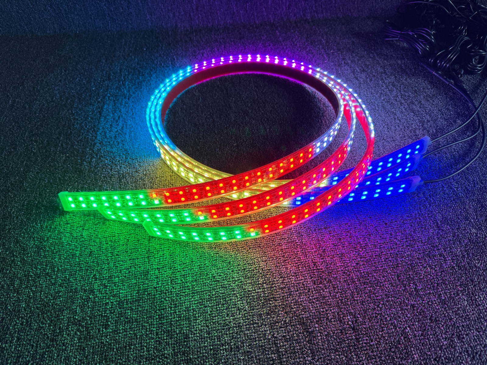 Dream Color Double Row 2x 4FT +2x 6.5FT CHASING Underglow Light Bluetooth Strips