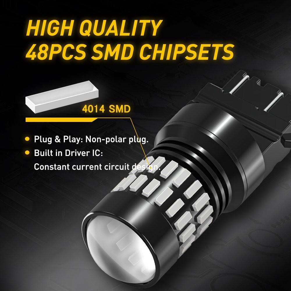 2-20 AUXITO 3157 Red Lamp LED Bulb Error Free Brake Tail Light 4014SMD Chips 12V