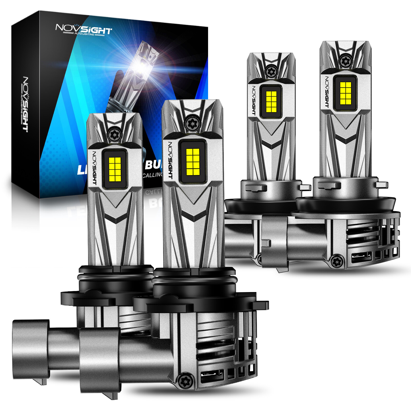 NOVSIGHT 9005 HB3 H11 LED Headlight Bulb Conversion Kit Hi/Low Beam Super Bright