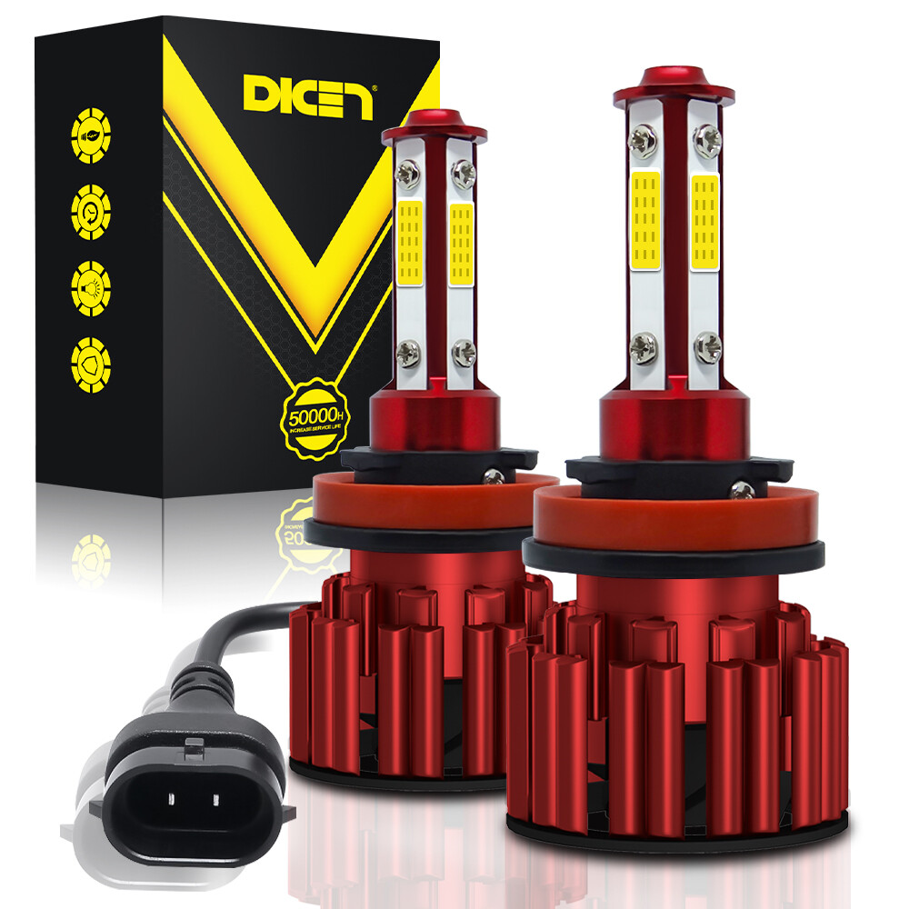 H11 9005 LED Headlight Super Bright Bulbs Kit 6000K White 330000LM High/Low Beam