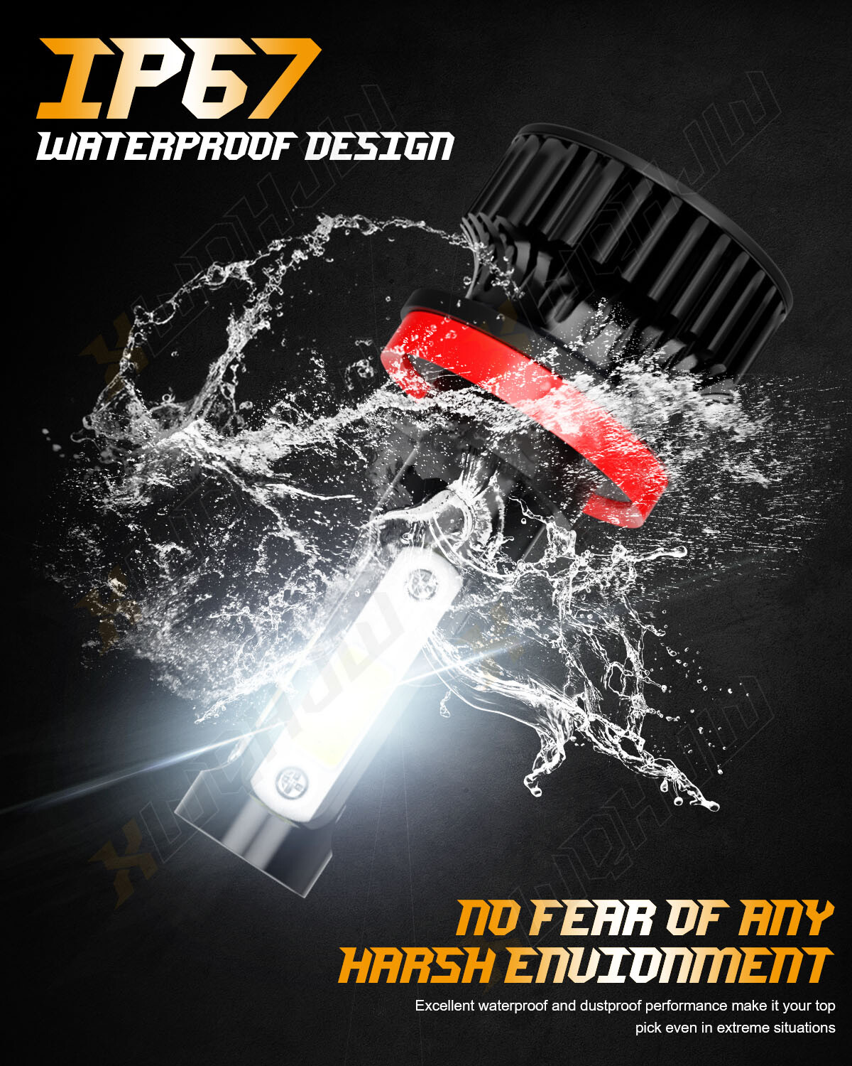 4x H11+H11 LED Headlight Combo High Low Beam Bulbs Kit 4-Side Bright White 6000K