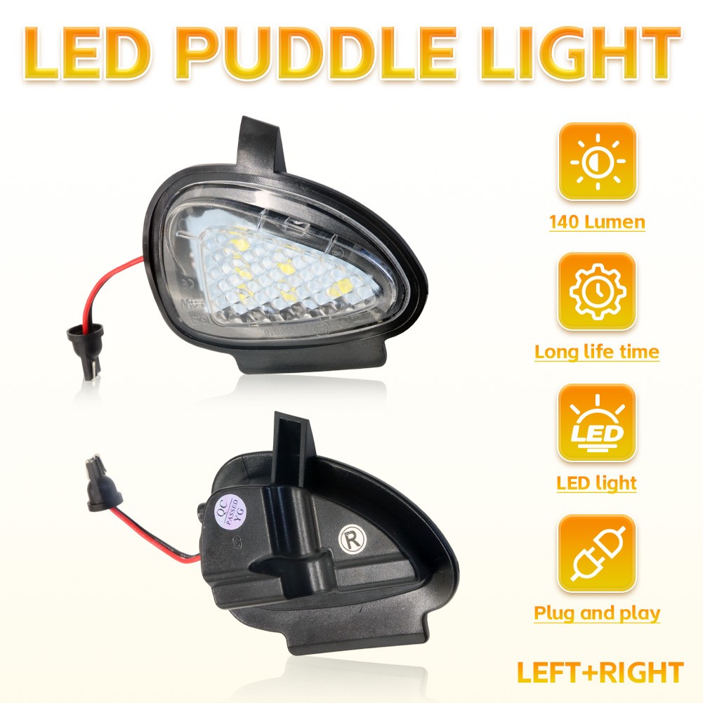 2Pcs For Volkswagen MK6 Golf GTi 2008-2014 LED Under Mirror Side Puddle Lights