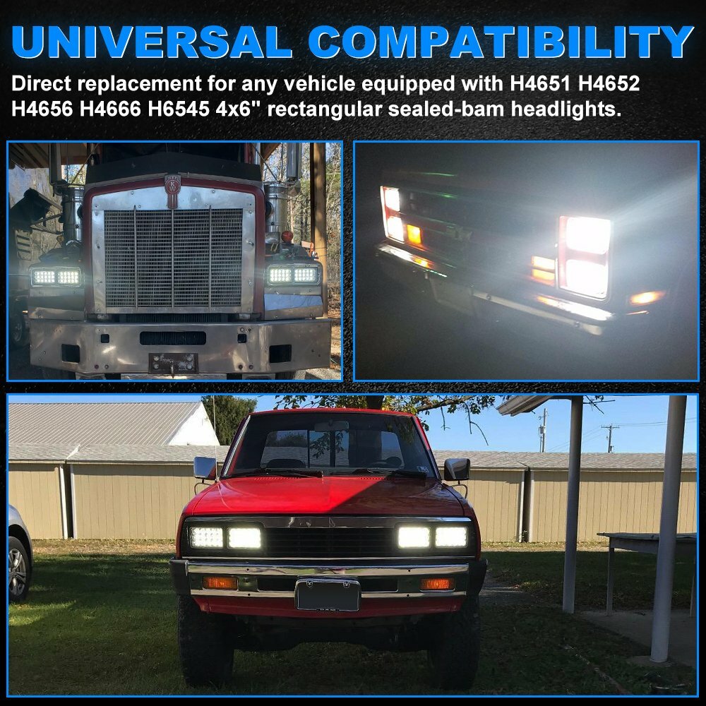 4×6“ inch LED Headlights Hi/Lo Sealed Beam Light For Freightliner FLD120 FLD112