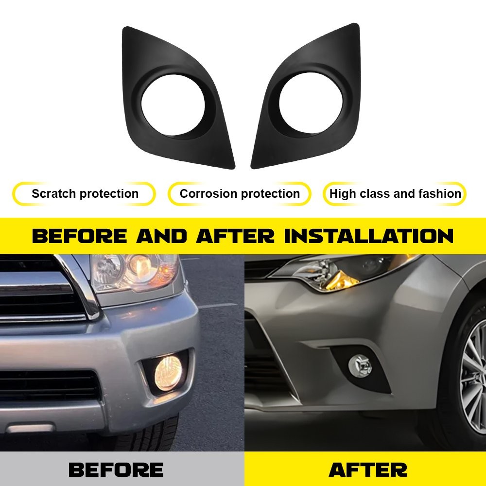 Front Left+Right Bumper Fog Lamp Bezel Cover For 2014 15 16 Toyota Corolla 2-10X