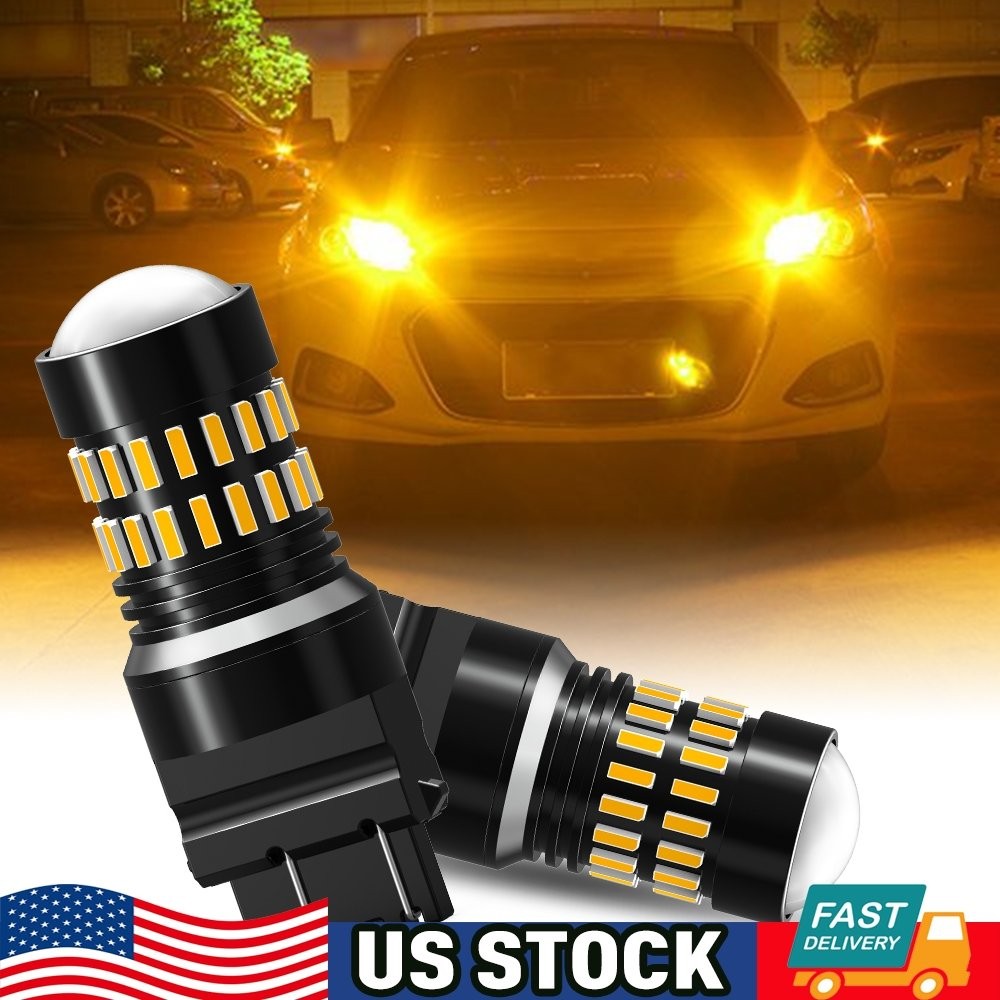 Error Free 3157 LED Front Turn Signal Parking DRL Amber Yellow Light Bulbs Kit M