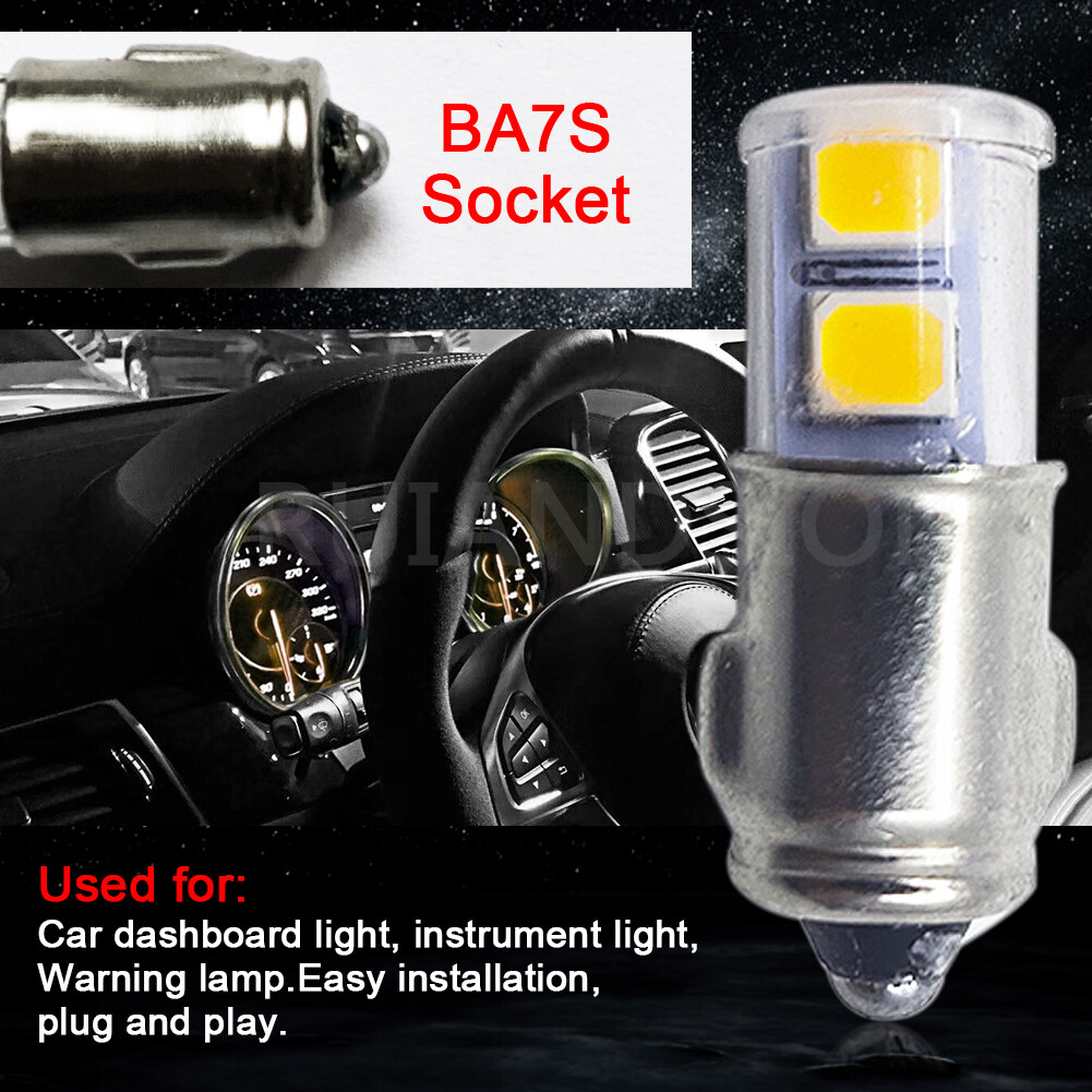 10pcs BA7S LED Car Warm White Dash Light Gauge Bulb Map Lamp 2835 4SMD 12V 200LM