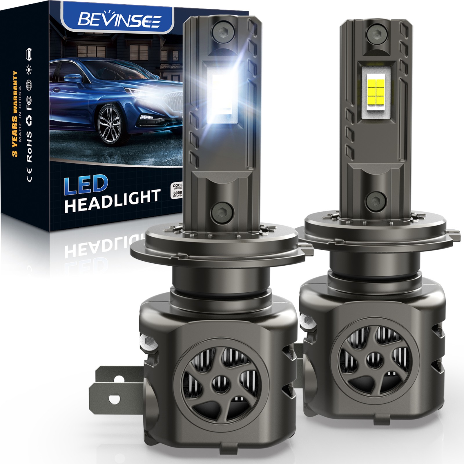 For BMW X3 2004-2018 2X H7 LED Headlight Bulbs Canbus Kit 100W 6000K 15000LM