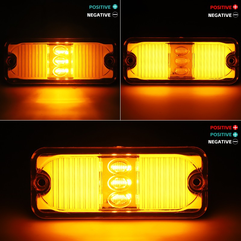 2X Amber 4″ LED Clearance Side Marker Lights Tail Turn Signal For Truck Trailer