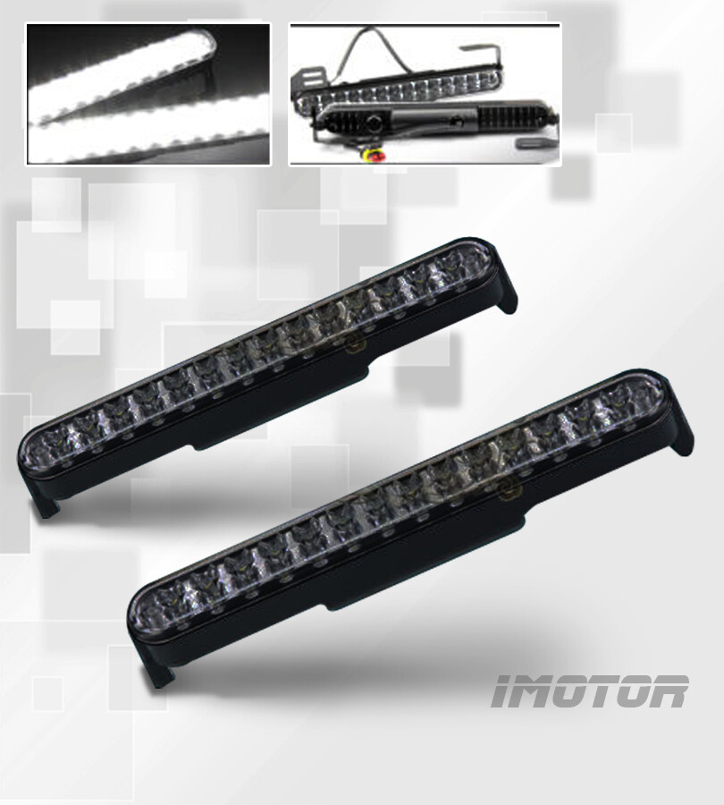 8.5″ LED Black Housing Daytime Running Lights Lamps Pair w/28 Super White LED