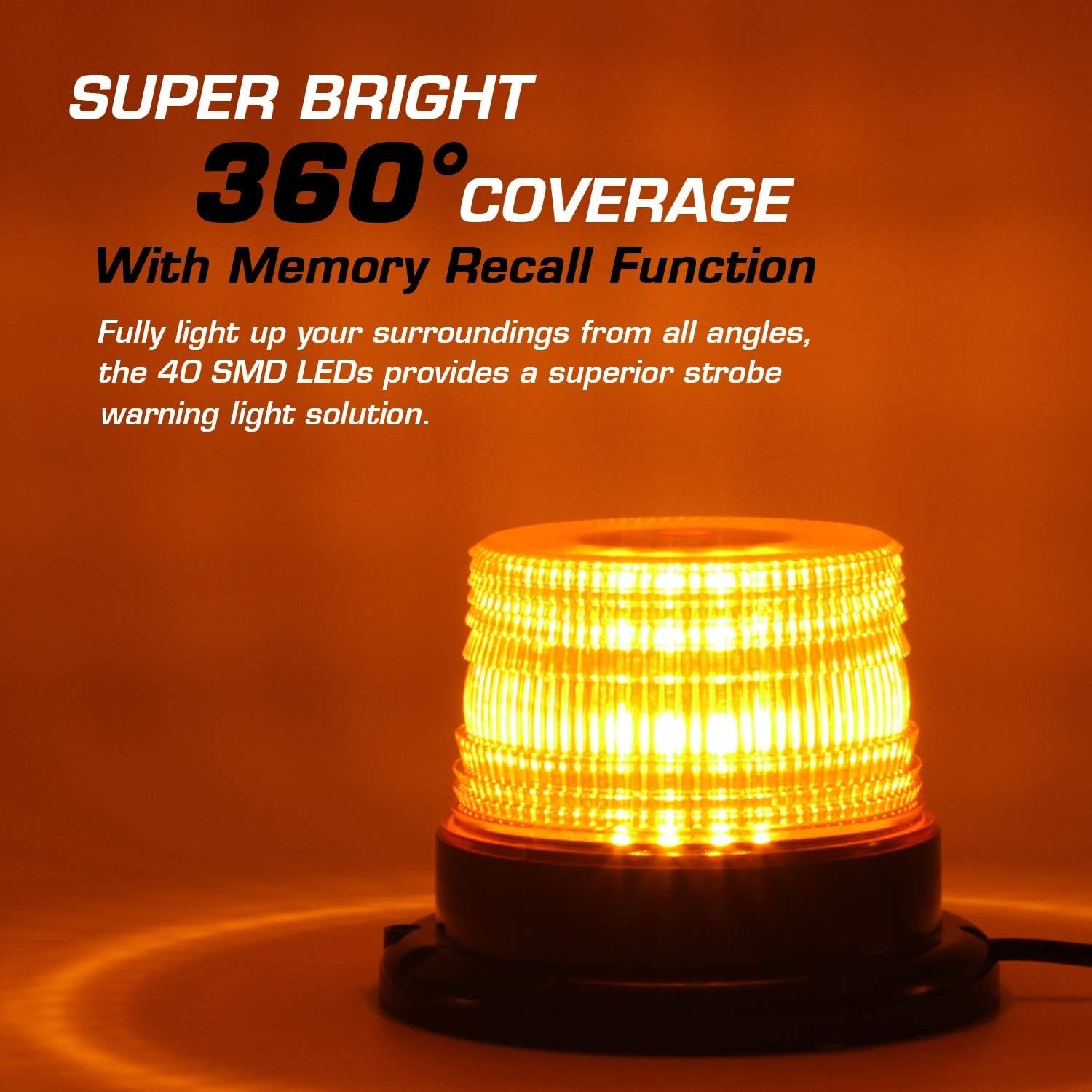 Weatherproof LED Strobe Light for Vehicle Safety – 12V-24V with 7 Flash Patterns