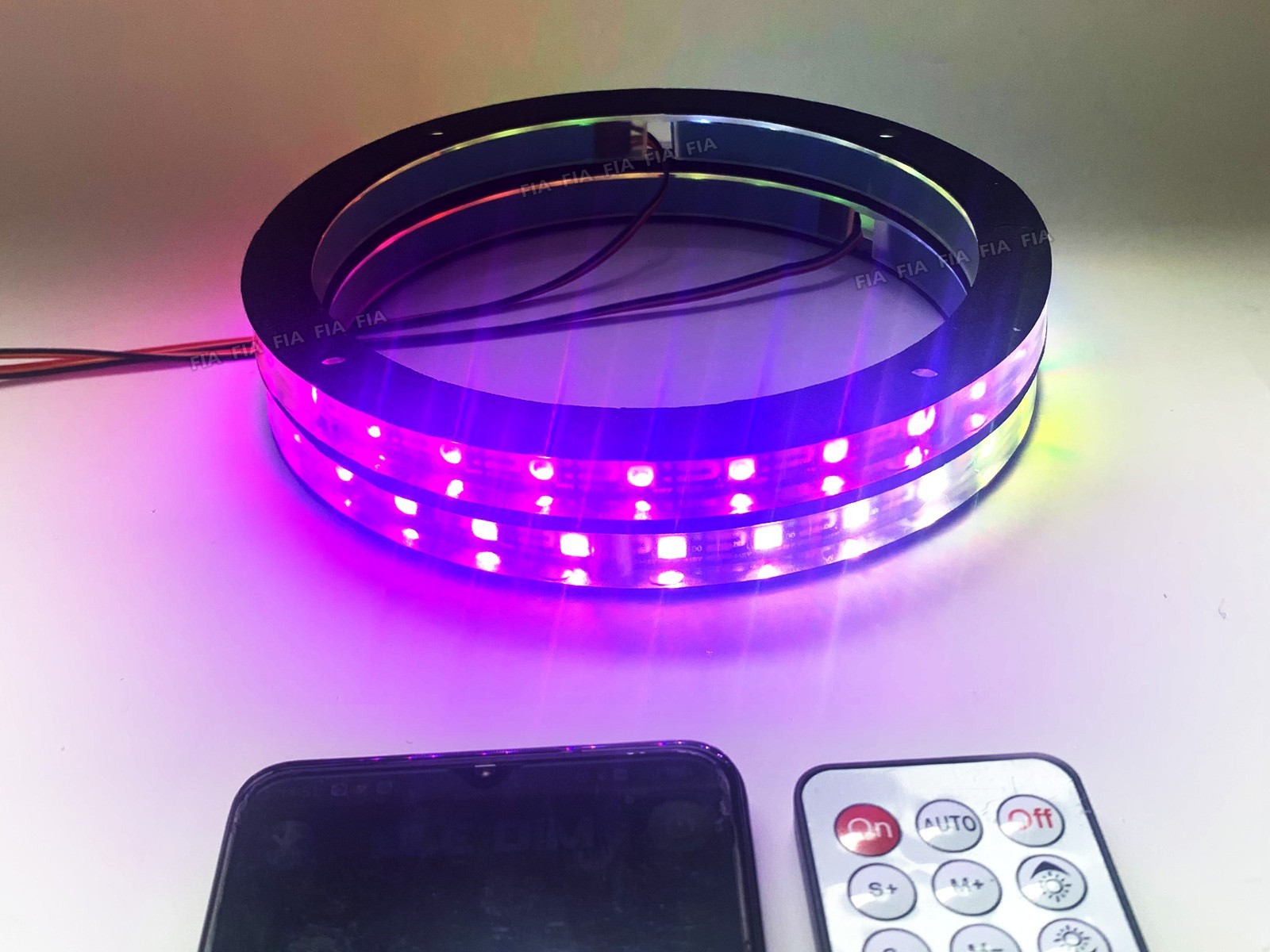 2pcs 8“ Dream Chasing LED Car Speaker Ring Lights Waterproof Horn Lamp w/Remote