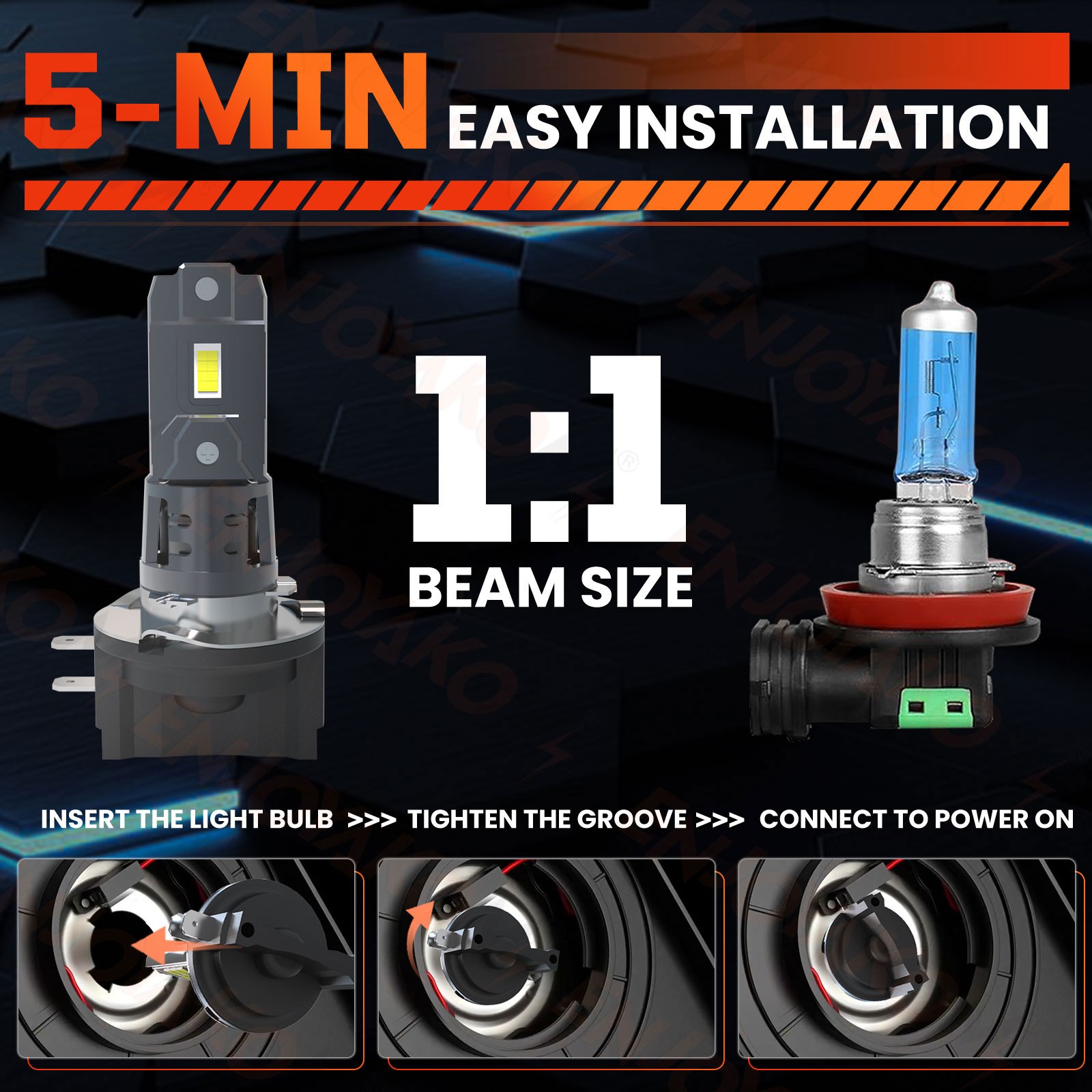 H11B LED Headlight Super Bright Bulbs Kit 6500K Xenon White 330000LM LOW BEAM 2x
