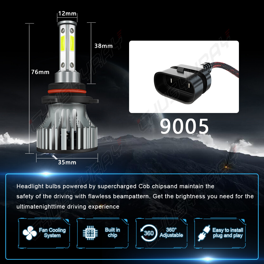 for Jeep Grand Cherokee 2005-2010 -6x 6000K LED Headlight + Fog Light Bulbs Kit