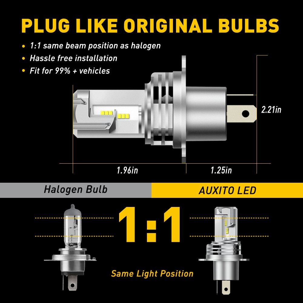2/4X H4 9003 High Low Beam Combo 2 Super White 80000LM Kit LED Headlight Bulb EK