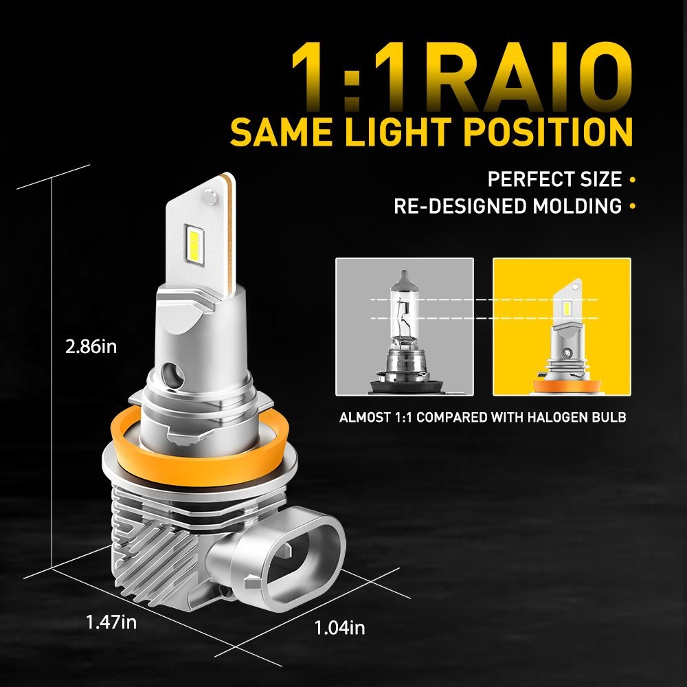 4-40PC 9005 H11 LED Headlight Combo High Low Beam Bulbs Super White Bright 6000K