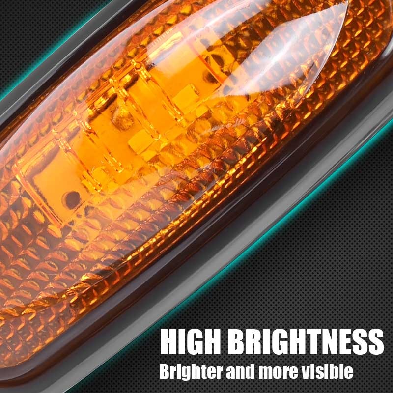 2X Amber Marker Lights LED Clearance Side Light Lamp Truck Trailer RV Waterproof