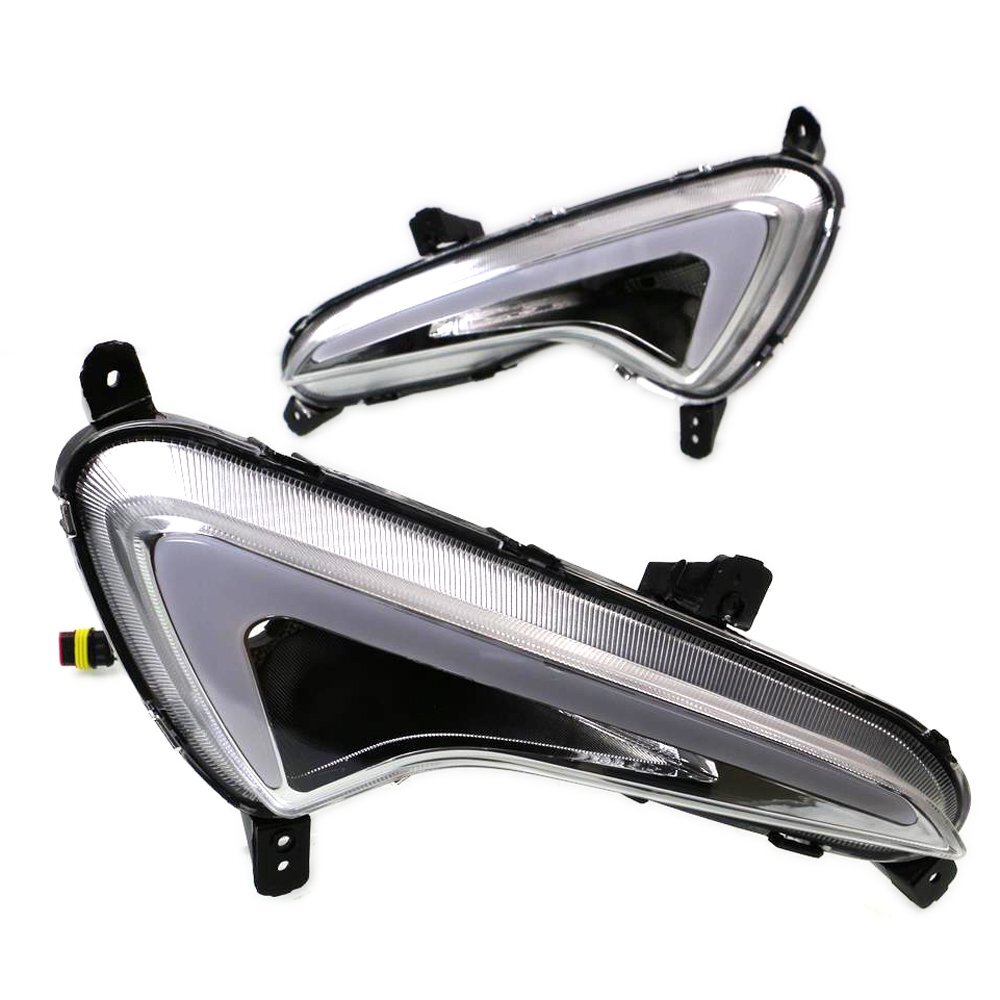 DRL Daytime Running Light LED Lamp For Hyundai Accent Solaris Verna 14-16 W Turn