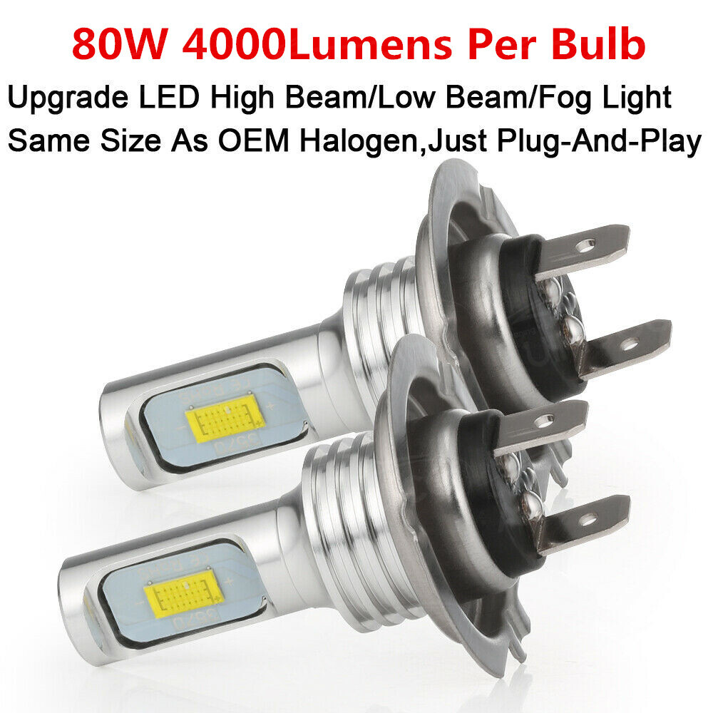 10000K 4Pcs H7 LED Headlight Combo Bulbs Kit High + Low Beam Super White Bright
