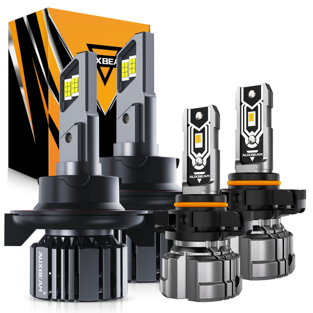 AUXBEAM H13/9008+5202/2504 LED Canbus Headlight Hi-Lo Beam Fog Light Bulbs Amber