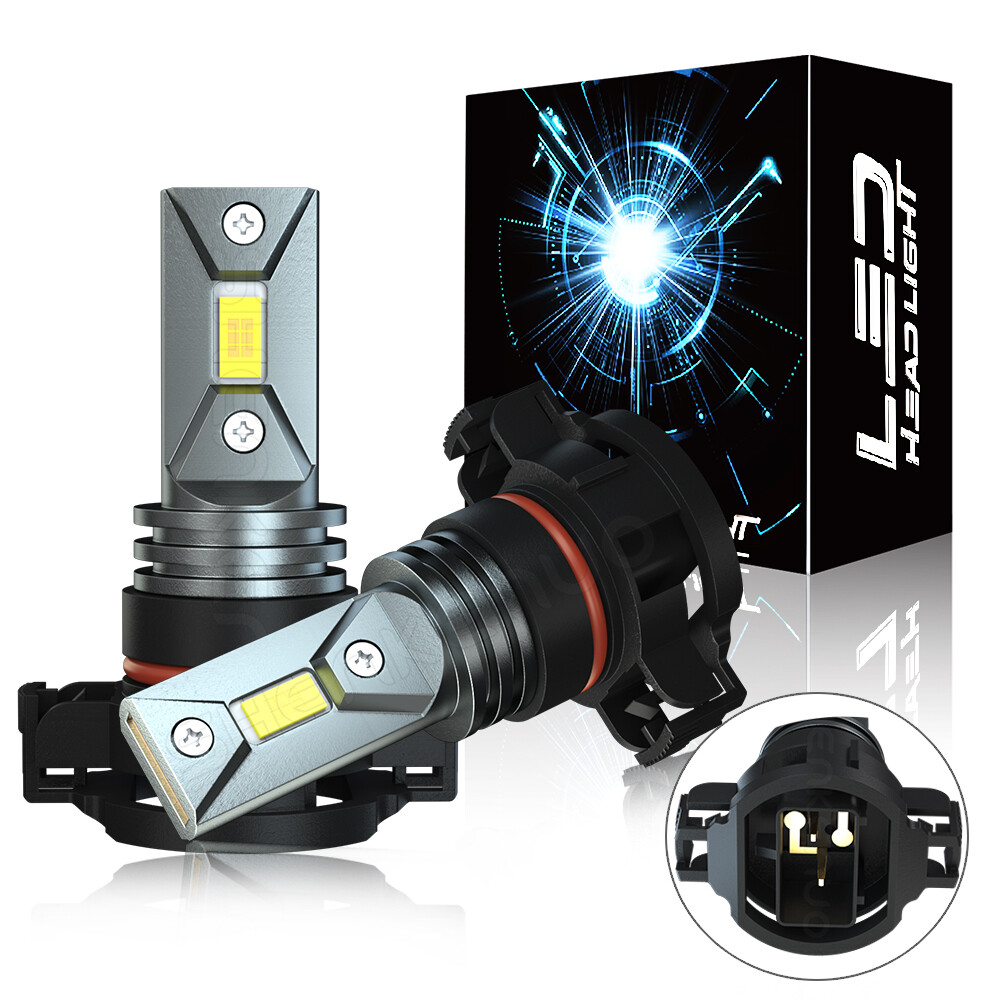 2x 10000LM PSX24W 5202 H16 LED Fog DRL Driving Lights Bulbs 6000K White CSP NEW