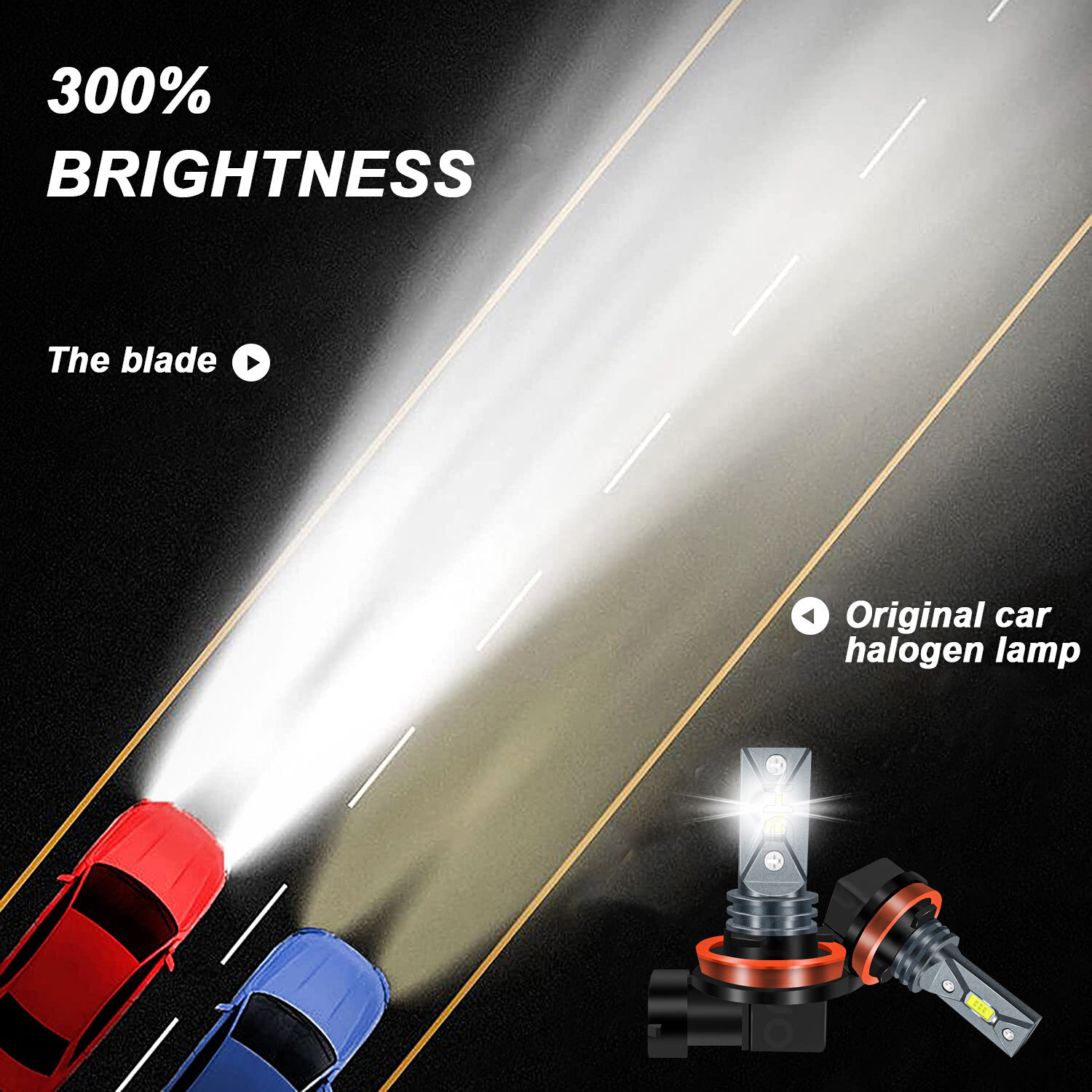 H11 LED Headlight Super Bright Bulbs Kit 8000K White 330000LM High/Low Beam kit