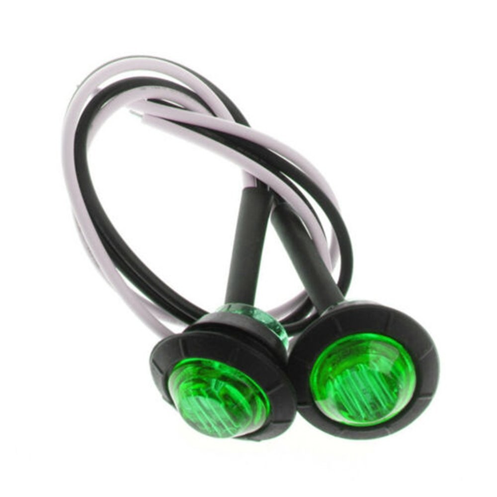Green Round Marker Lights 3/4″LED Truck Trailer 12V Bullet Side Clearance Light