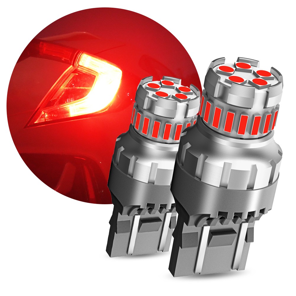 AUXITO 7443 RED Flash Strobe Blinking 7440 Brake Tail Stop Light LED Bulb 2/10x