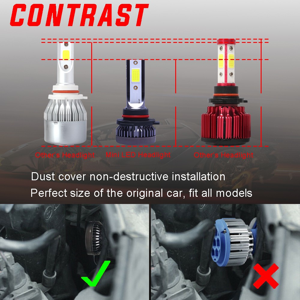 Combo 9005+H11 LED Headlight Super Bright Bulbs Kit White 720000LM High/Low Beam