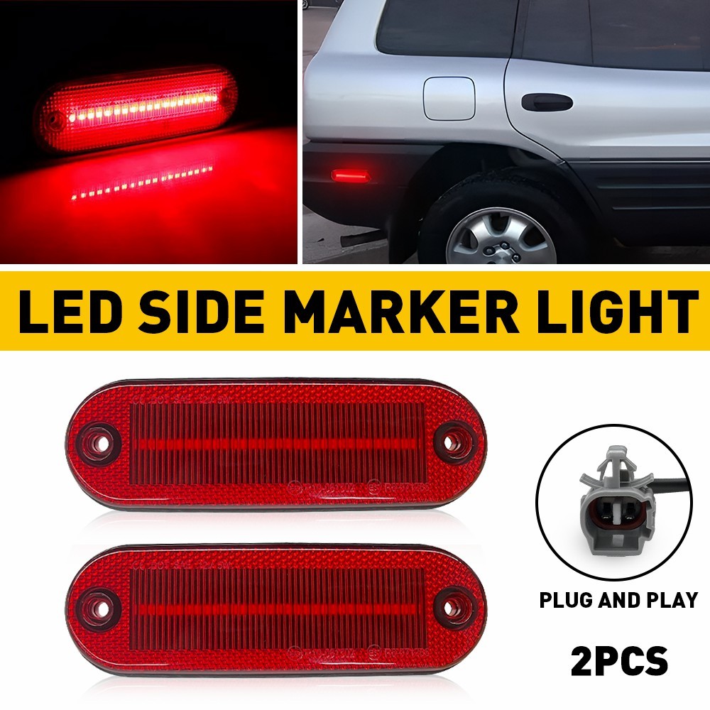 2/4x Red Rear Fender Side Marker Corner Park Lamp Signal For 96-00 Toyota Rav4