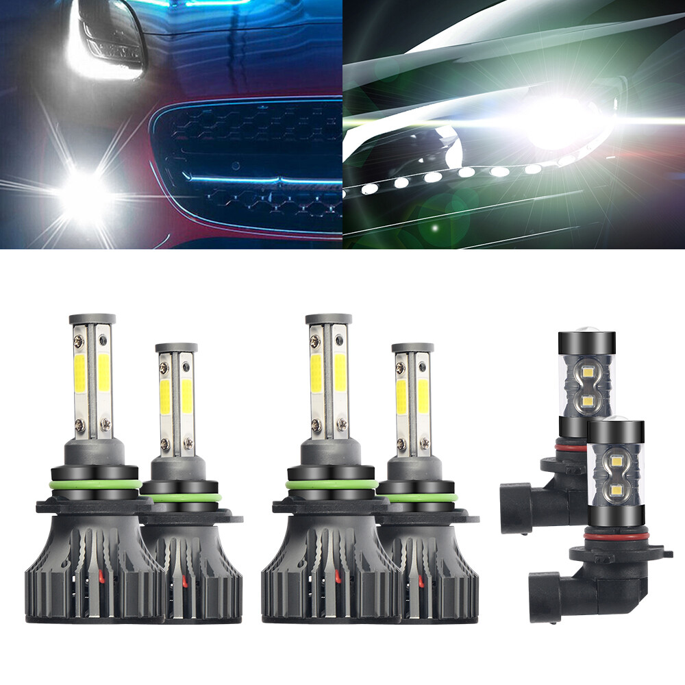 IP68 Waterproof For Chevy 2003-2005 2006 6000k LED Headlights+Fog Light Bulbs US