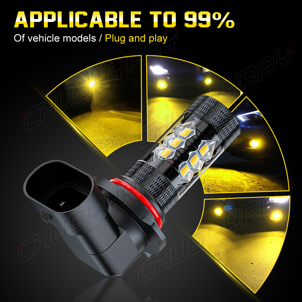 9005 H10 9145 3000K Yellow 160W LED Fog Light Headlight Driving Bulbs Kit