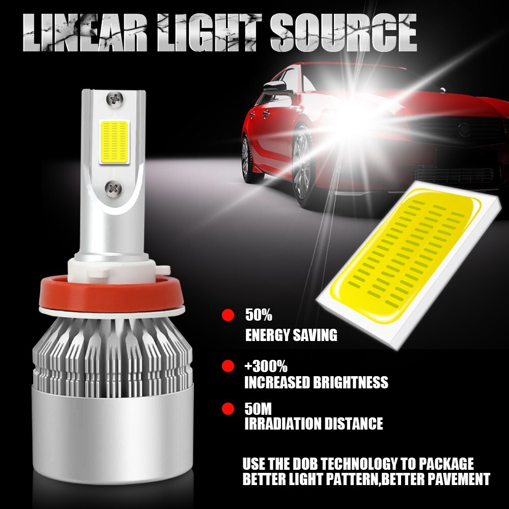 20x H11 H8 H9 LED Headlight Fog Light Kit 720000LM 6500K White Bulbs Hi/Lo Beam