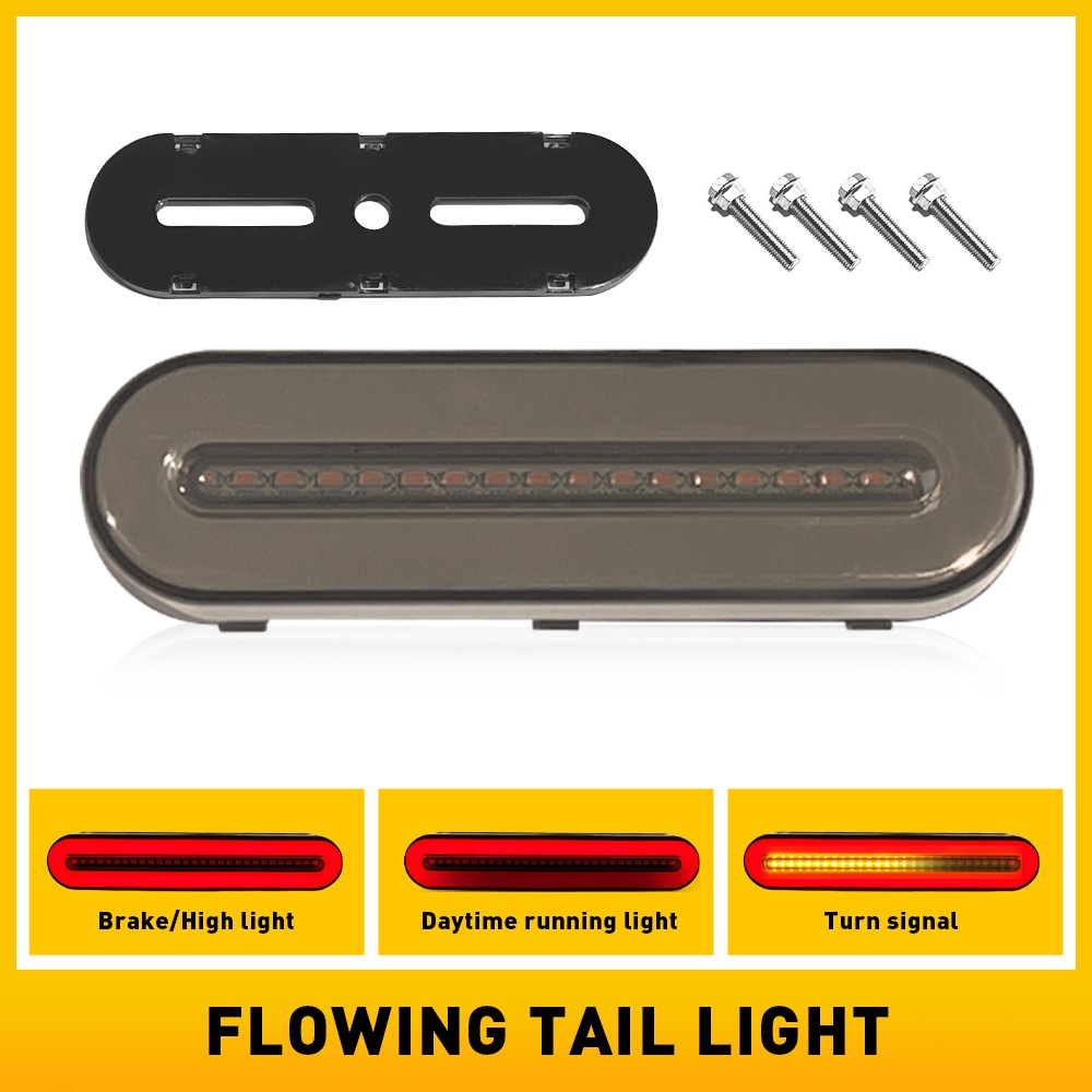 1pcs Car Truck Oval LED DRL Flowing Light Bar Turn Signal Stop Brake Tail Strip