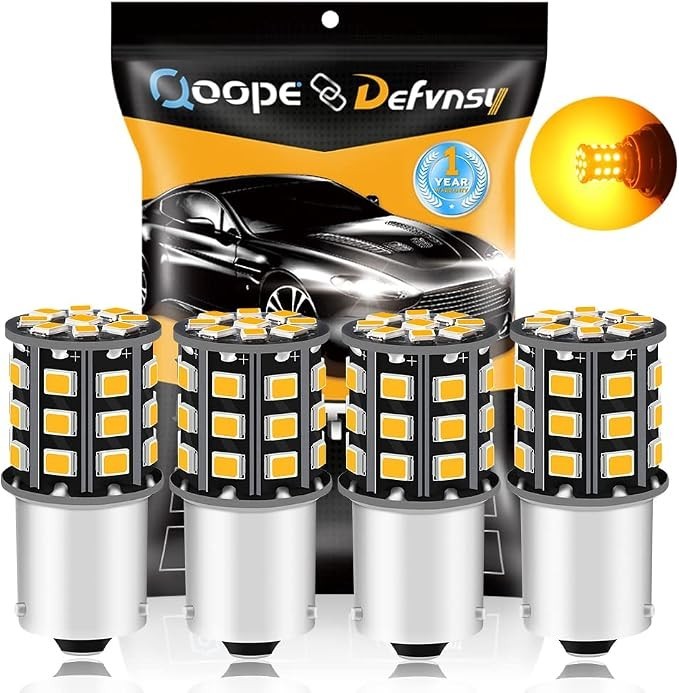 LED Turn Signal Bulbs 7507 BAU15S PY21W Amber Yellow 600lm 12-24V Pack of 4