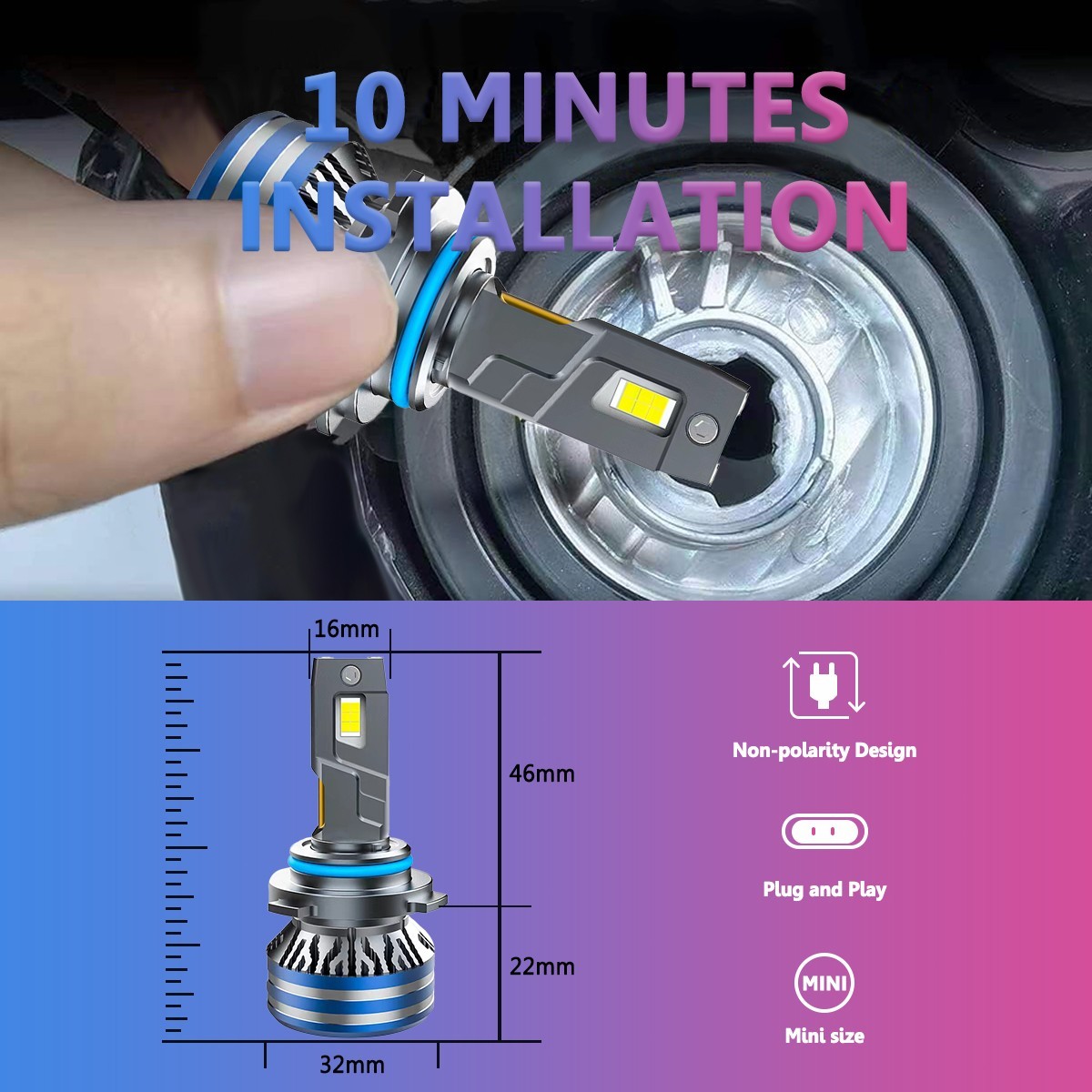 X-7SEVEN 9005 LED Headlight Kit High Beam Bulbs Super Bright White 150 W Canbus