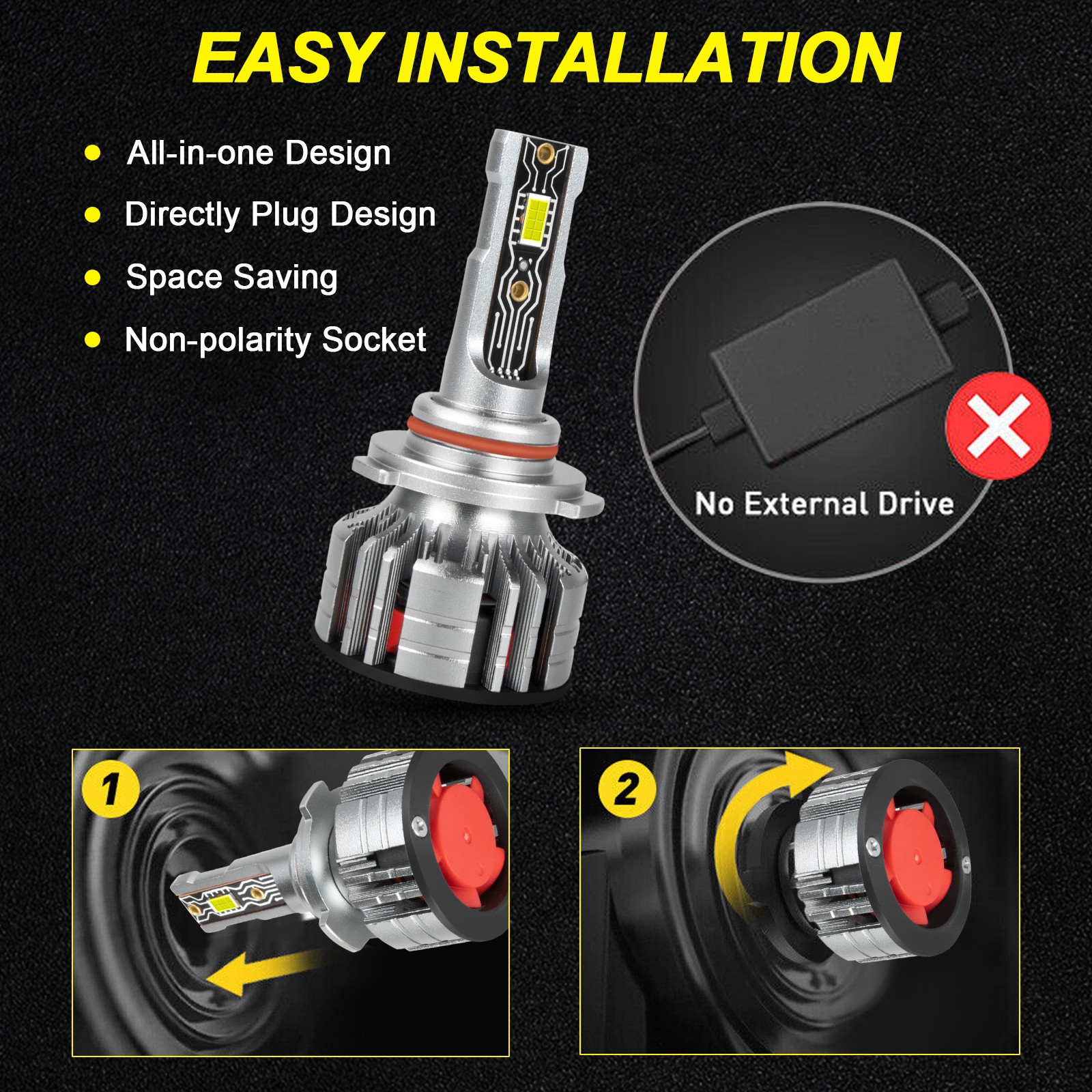 Combo 9005+H11 LED Headlight Super Bright Bulbs Kit White 720000LM High/Low Beam