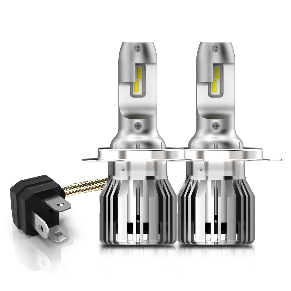 9003 HB2 H4 LED Headlight Bulbs Hi/Lo Beam Mini Size CANbus Super White 5000LM