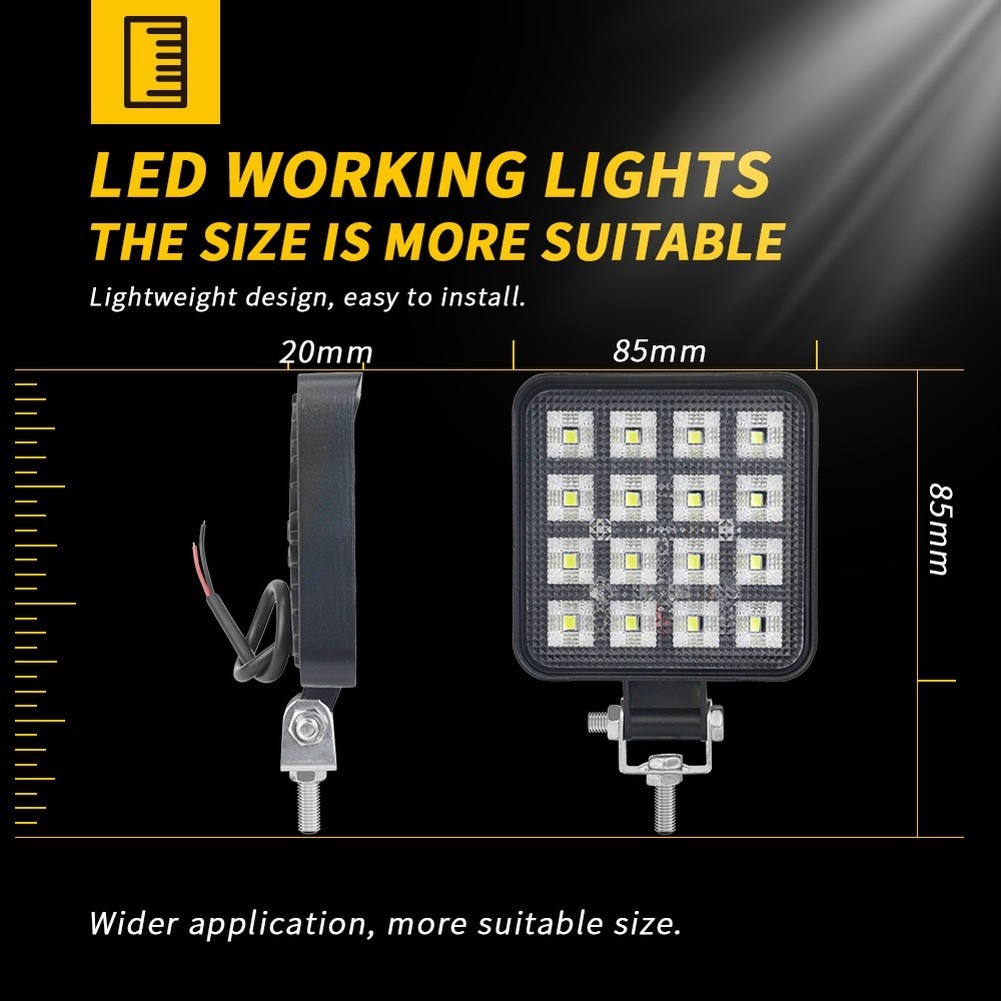 Fog Lamp LED Work Light 16 LED Array Aluminum Housing Off-road Driving